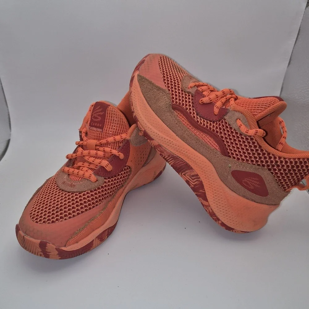 Under Armour Curry 12K Youth Orange Basketball Shoes‎ Kids UA Micro G Sneakers